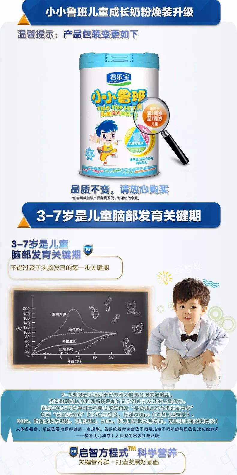 君乐宝小小鲁班3~7岁儿童成长奶粉